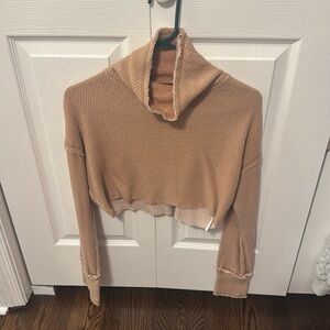 Urban Outfitters Out From Under Orange Cropped Long Sleeve Turtleneck
